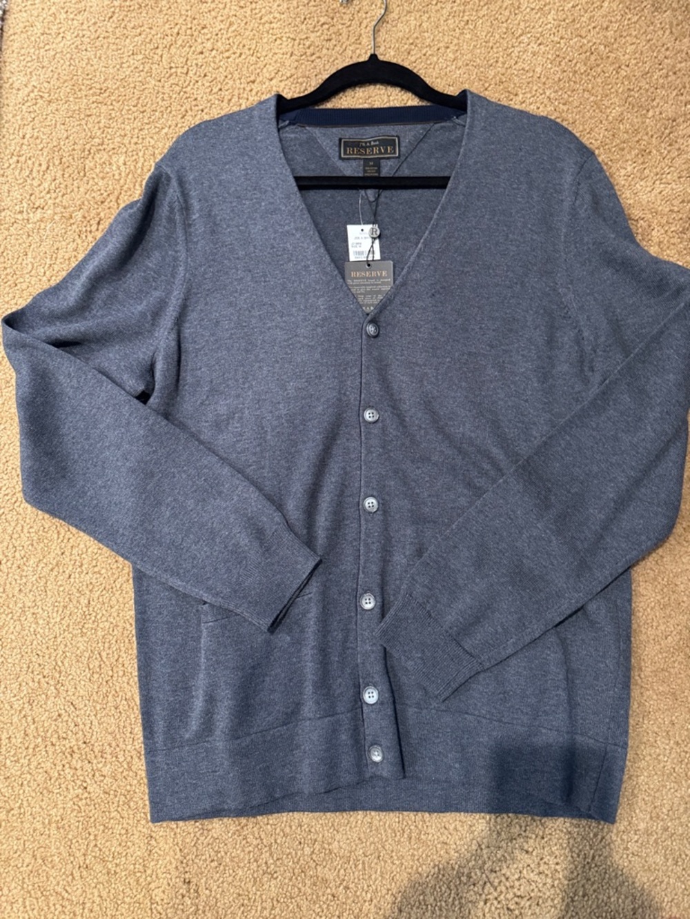 Reserved Men's Button-Front V-Neck Cardigan - Gray